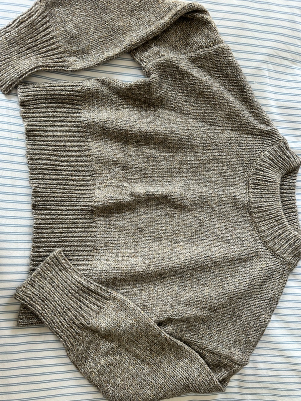 By Together Heathered Taupe Crewneck Sweater